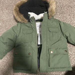 Green Hooded Jacket  Carter’s size 18 month